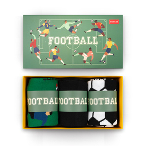 3 Paare von lustigen Socken mit Footballmotiv in einzigartiger Verpackung | Herrensocken | SOXO