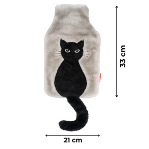 Wärmflasche Katze mit Schwanz SOXO grau 1,8 L